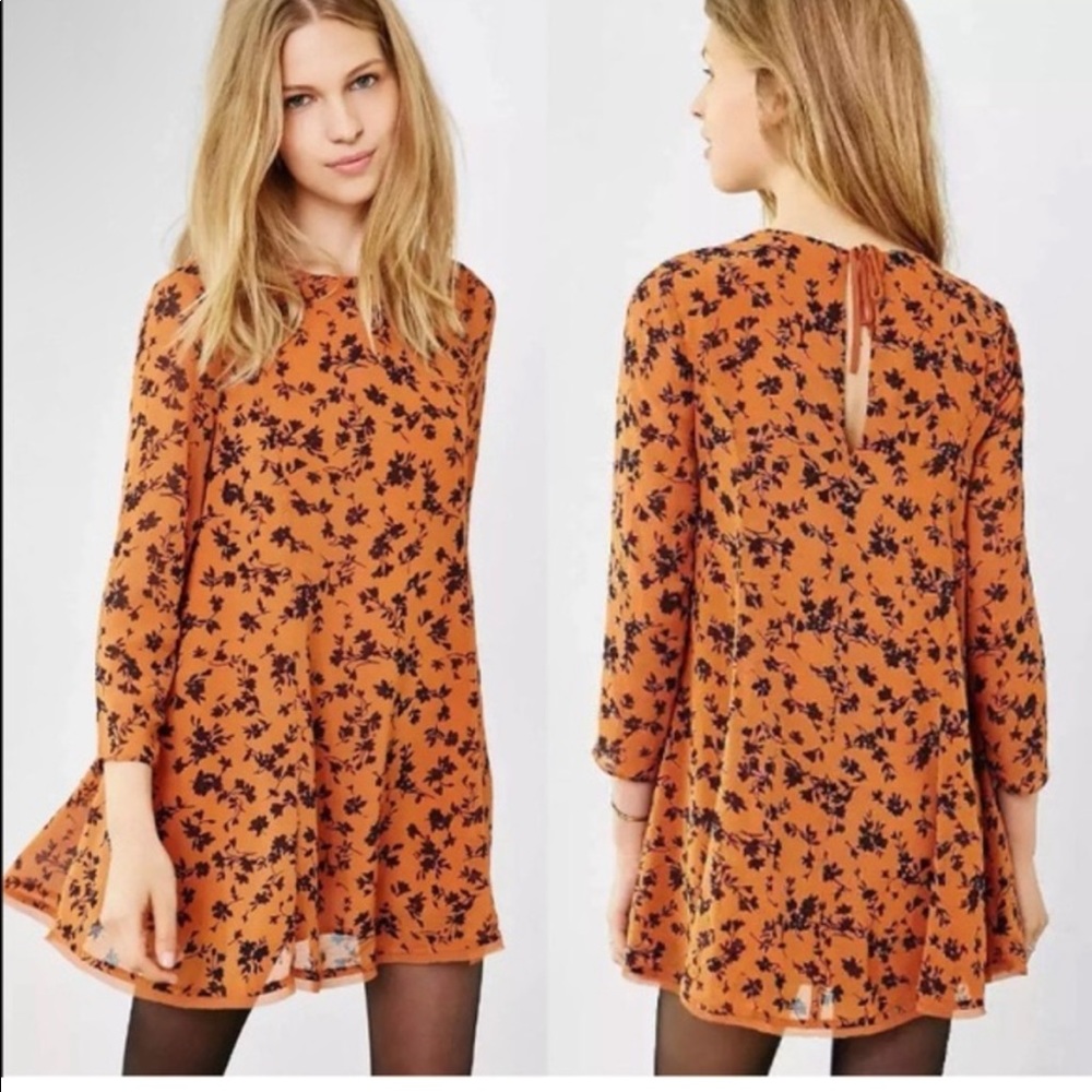 NWT Kimchi Blue Orange Floral Dress